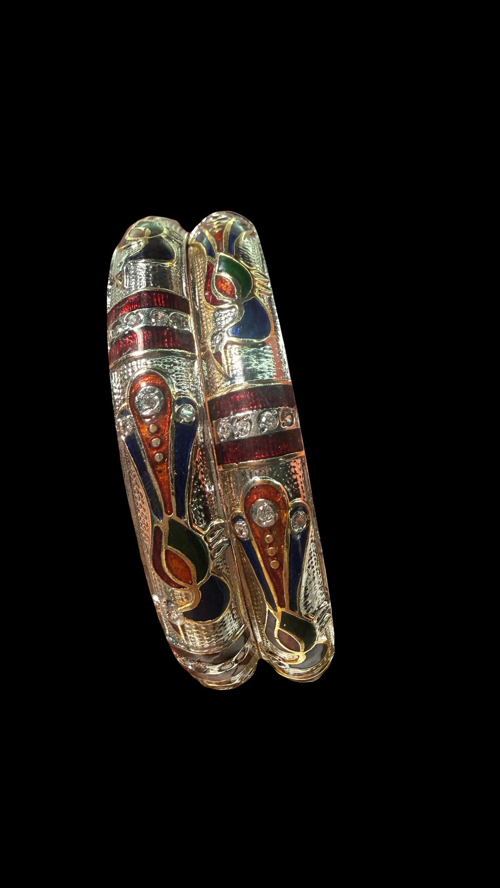 Colorful traditional bangle set size 2.4 – decorative bangle detail