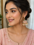 Colorful pearl jhumka earrings