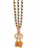 Pastel floral Punjabi parandi with gold tassels