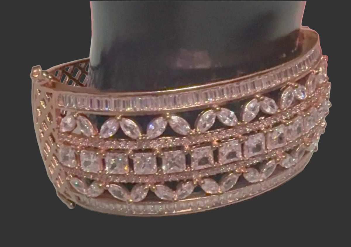 Rose gold CZ bracelet alternate close-up