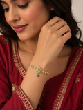 Gold-tone green stone bracelet