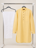 Men’s pastel yellow kurta pajama set