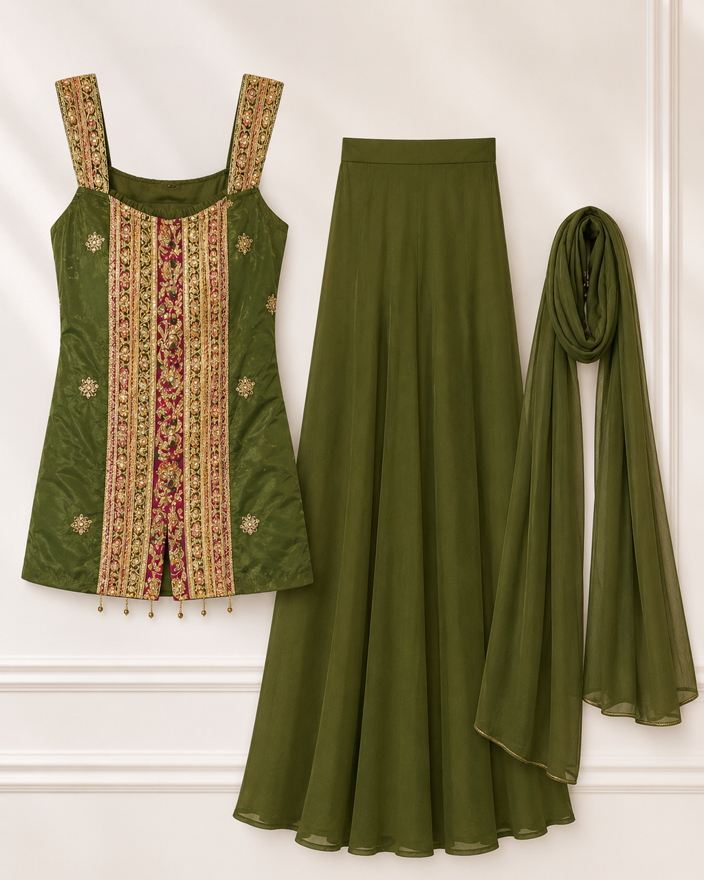 Three-piece palazzo set alternate color view