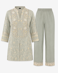 Sage embroidered kurta and pant set