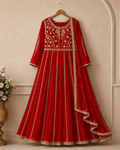 Embroidered Anarkali dress with dupatta