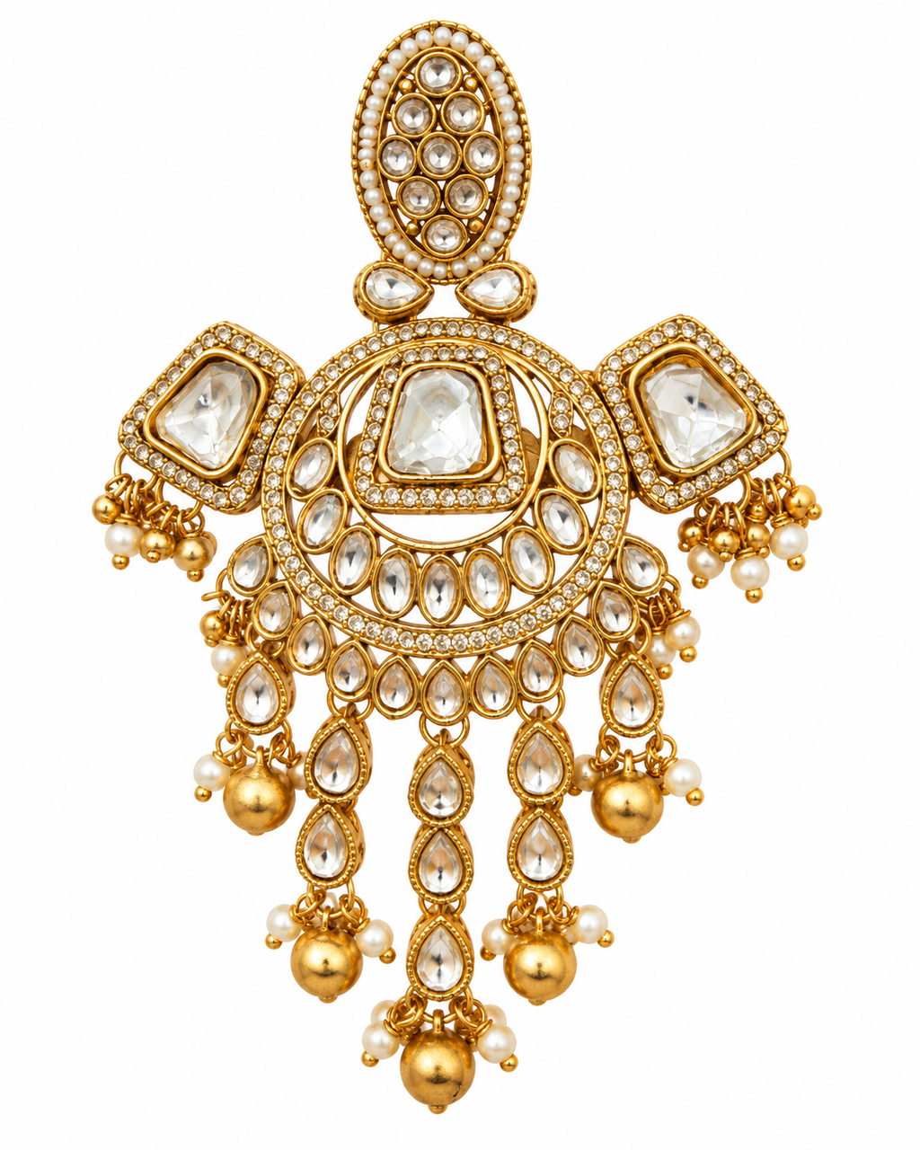 Kundan bridal hair clip and bun accessory