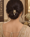 Gold-tone pearl hair clip