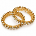 Gold Kundan lattice bangles size 2.6