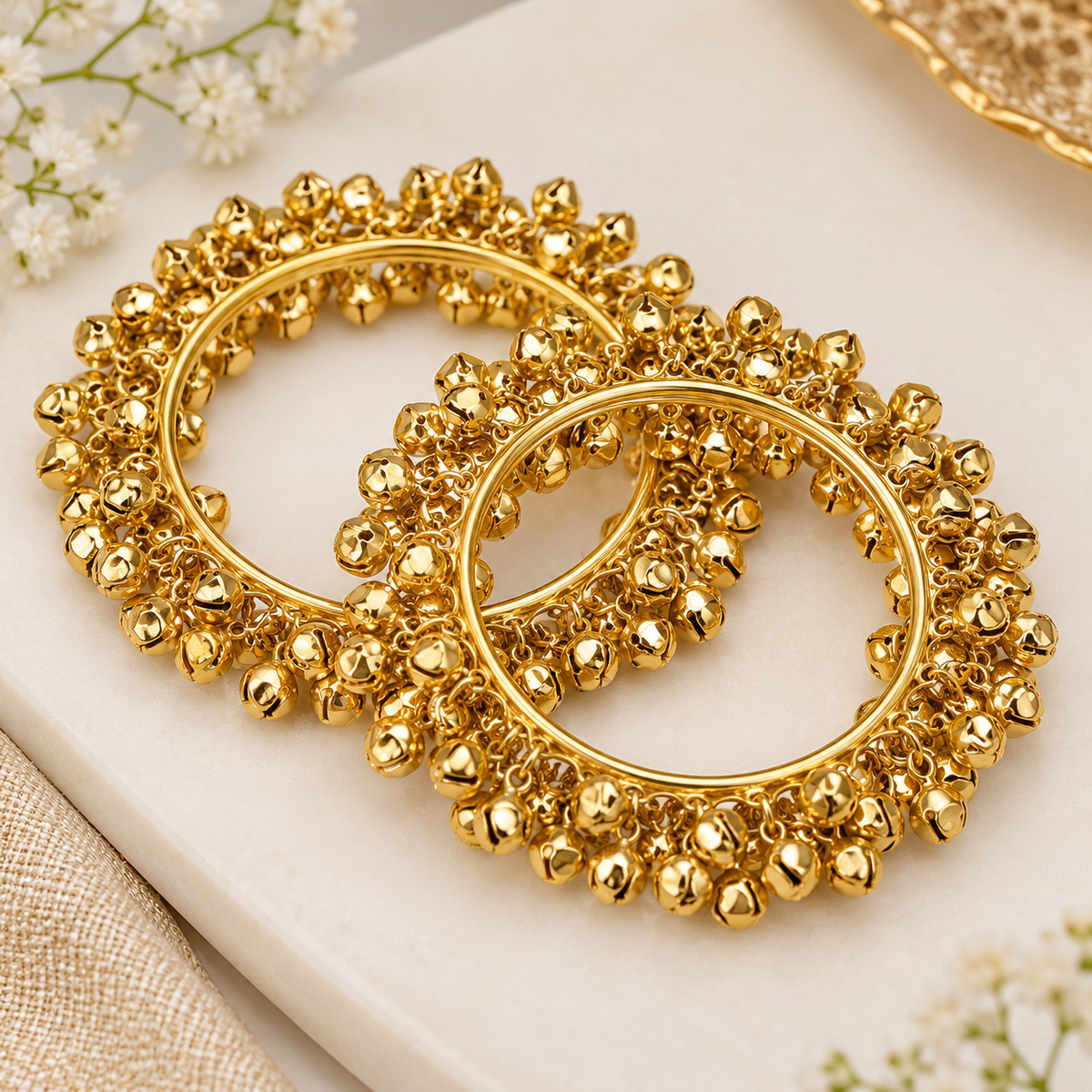 Gold-tone ghungroo bangle