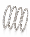Silver crystal bangles set of four
