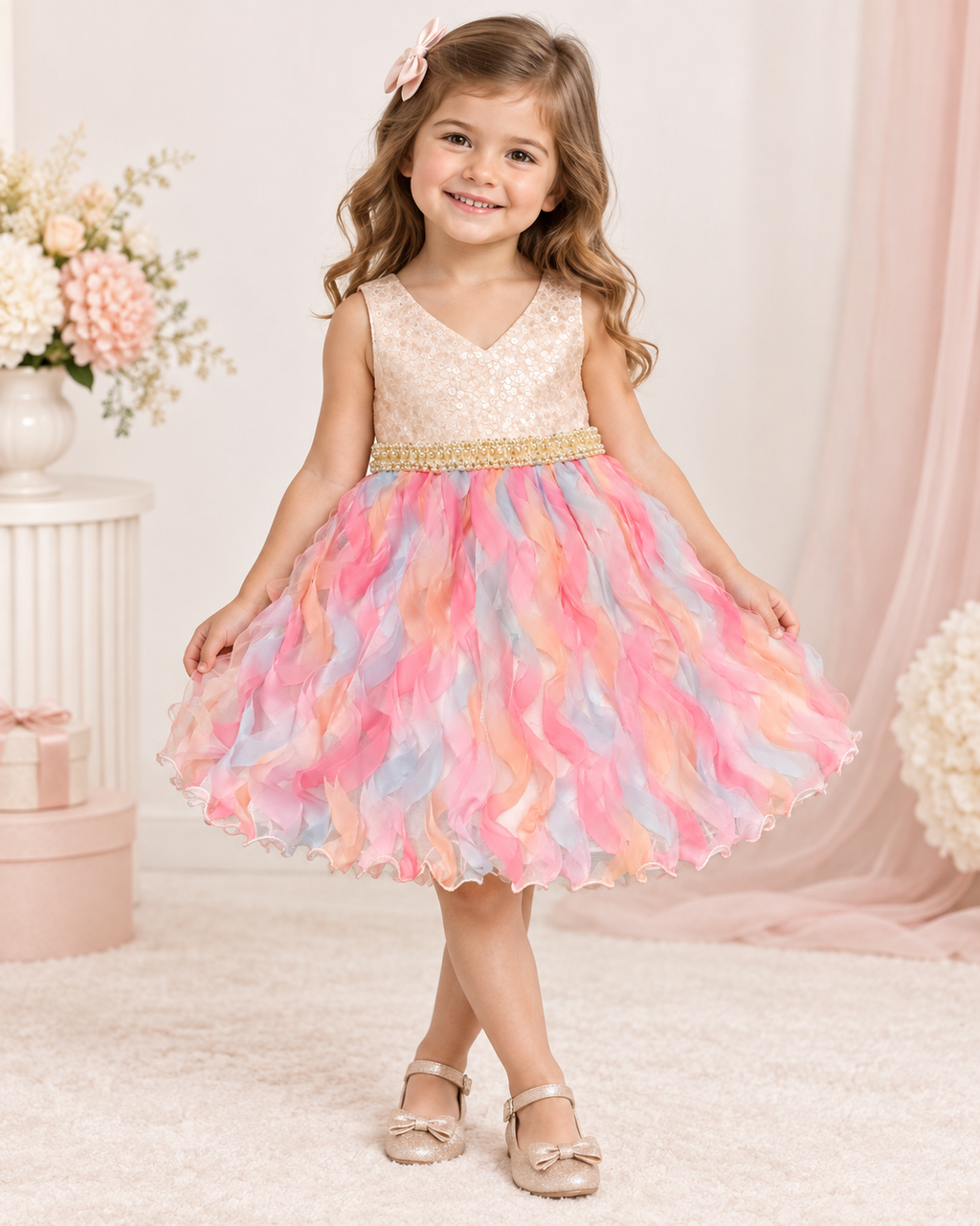 Girls pastel ruffle party dress 18 months