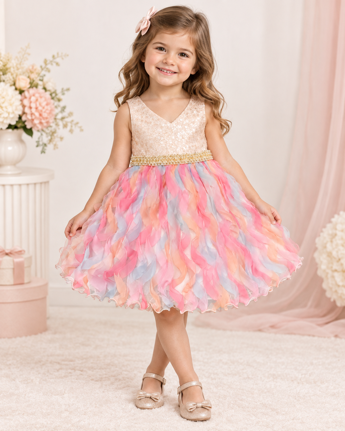 Girls pastel ruffle party dress 18 months