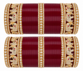 Maroon bridal chooda bangle set with elephant design