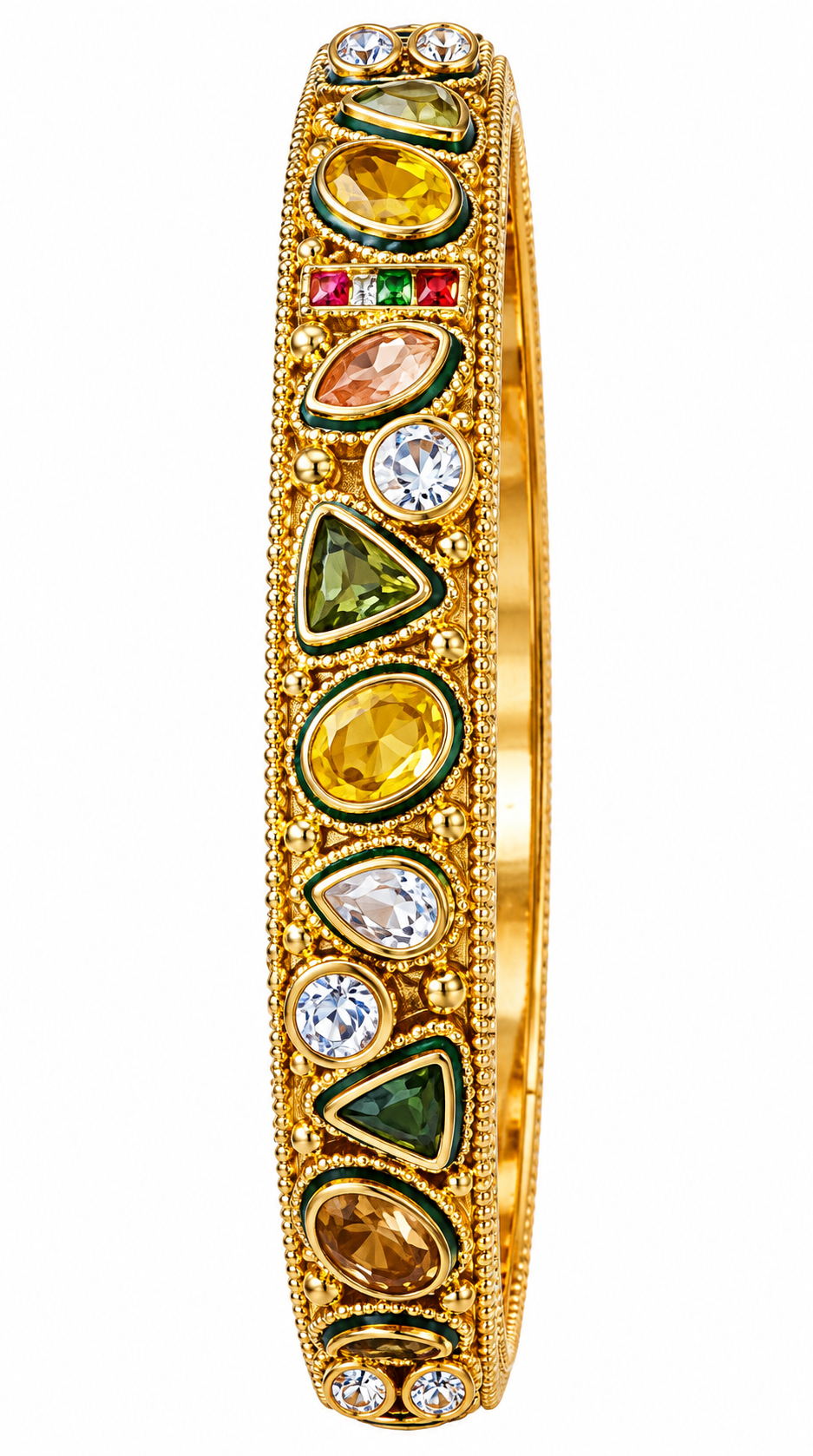 Multicolor stone Kundan-style bangle size 2.4