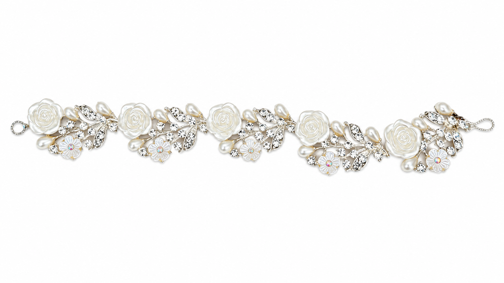 Pearl floral bridal hair comb