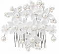 Pearl floral bridal hair comb