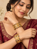 Gold-tone enamel bangle set size 2.6