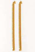 Gold-Tone Leaf Charm Anklet Pair