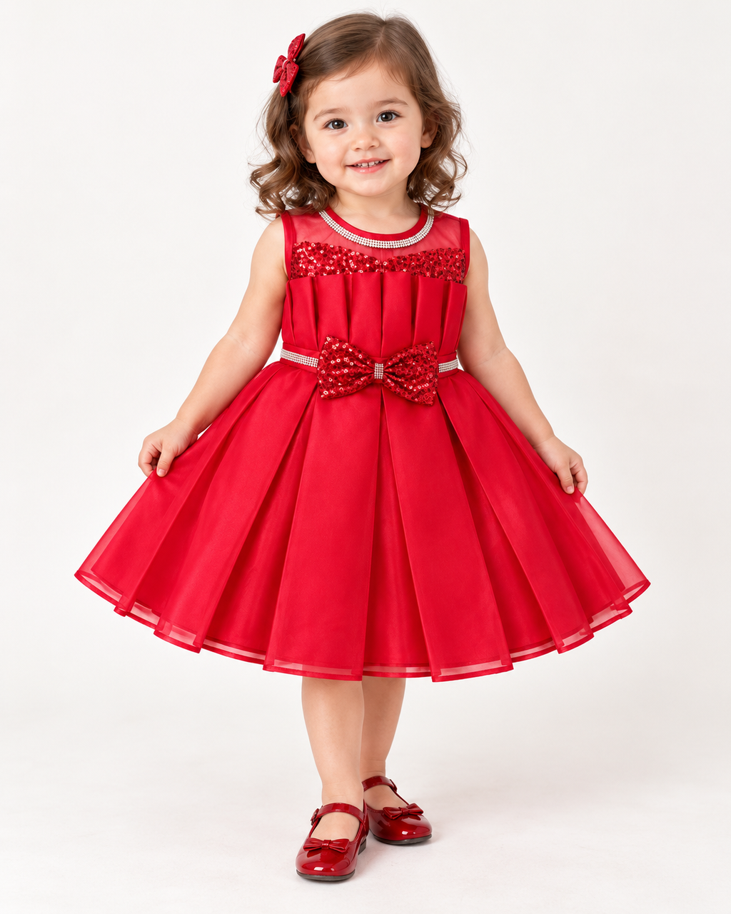 Red Sequin Party Dress for Girls – Size 2T alternate view