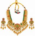 Gold-Tone Indian Necklace & Earrings Set
