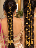 Traditional gold hair braid chain parandi jewelry
