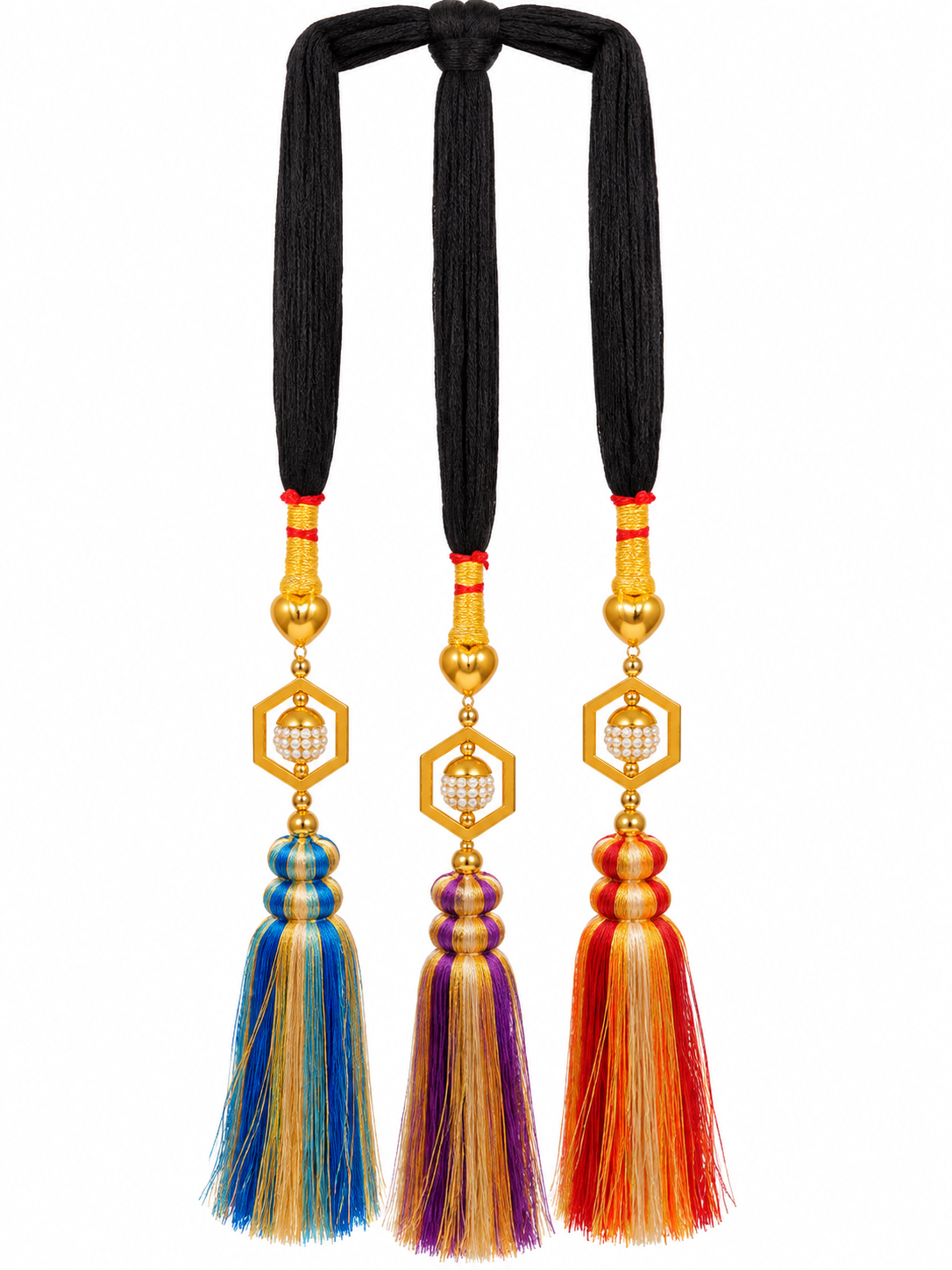 Traditional Punjabi parandi with multicolor tassels