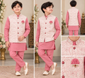 Boys Pink Indo-Western Kurta Jacket Set – Age 10