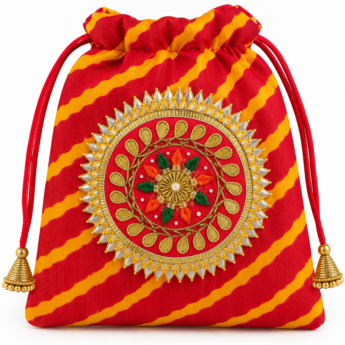 Traditional Embroidered Potli Bag – 2 Colors Available
