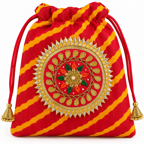 Traditional Embroidered Potli Bag – 2 Colors Available