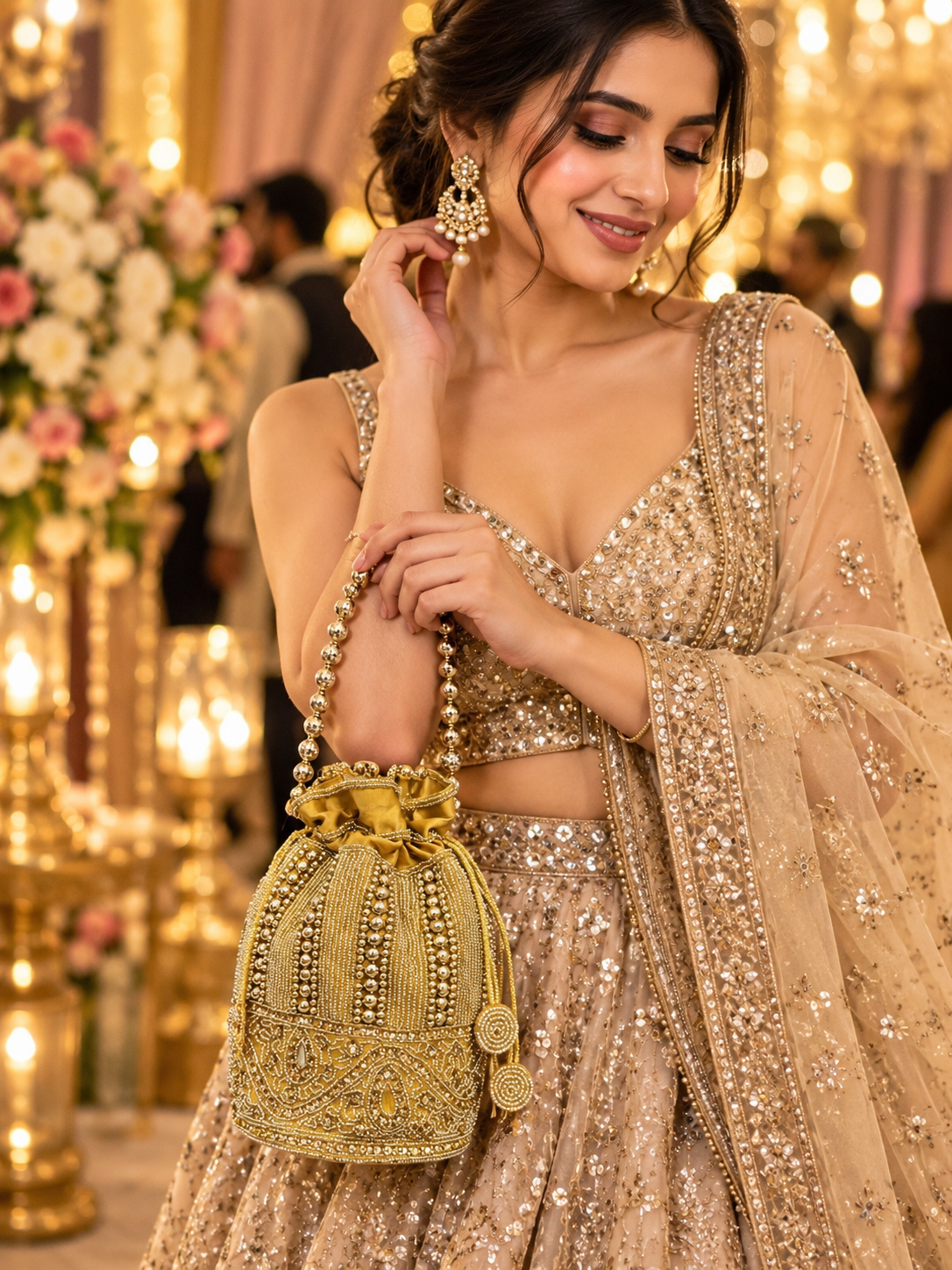 Gold Embellished Potli Bag