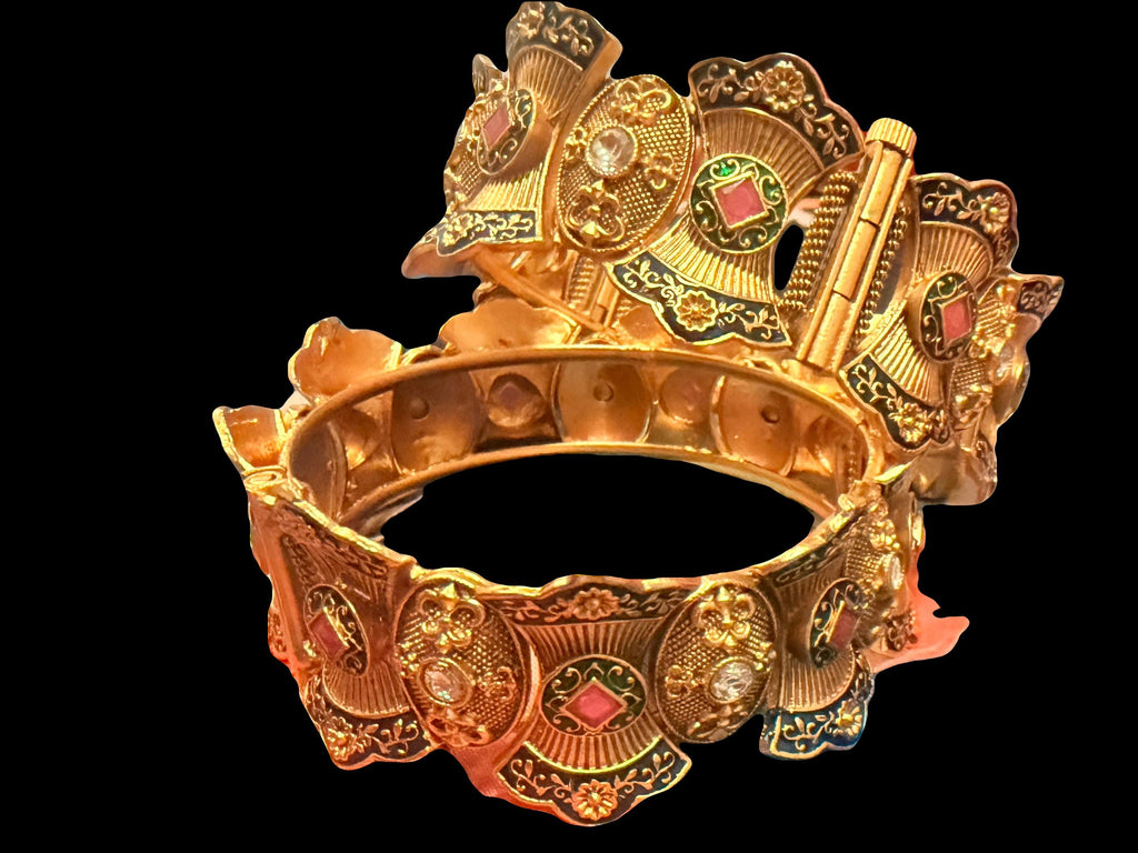 Gold-tone enamel bangle set size 2.6 – additional product detail