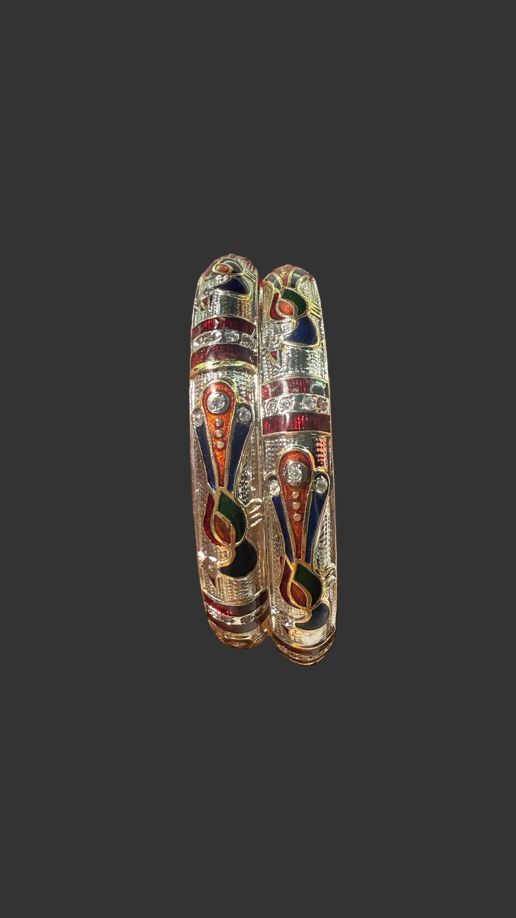 Colorful traditional bangle set size 2.4 detail